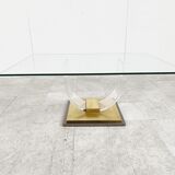 Lucite and brass arch coffee table, 1970s