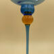 Yellow and blue glass candle holder