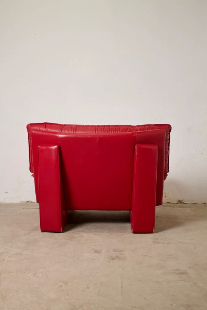 Vintage leather armchair "Ambassador", Nicoletti Salotti, Italy, 1980