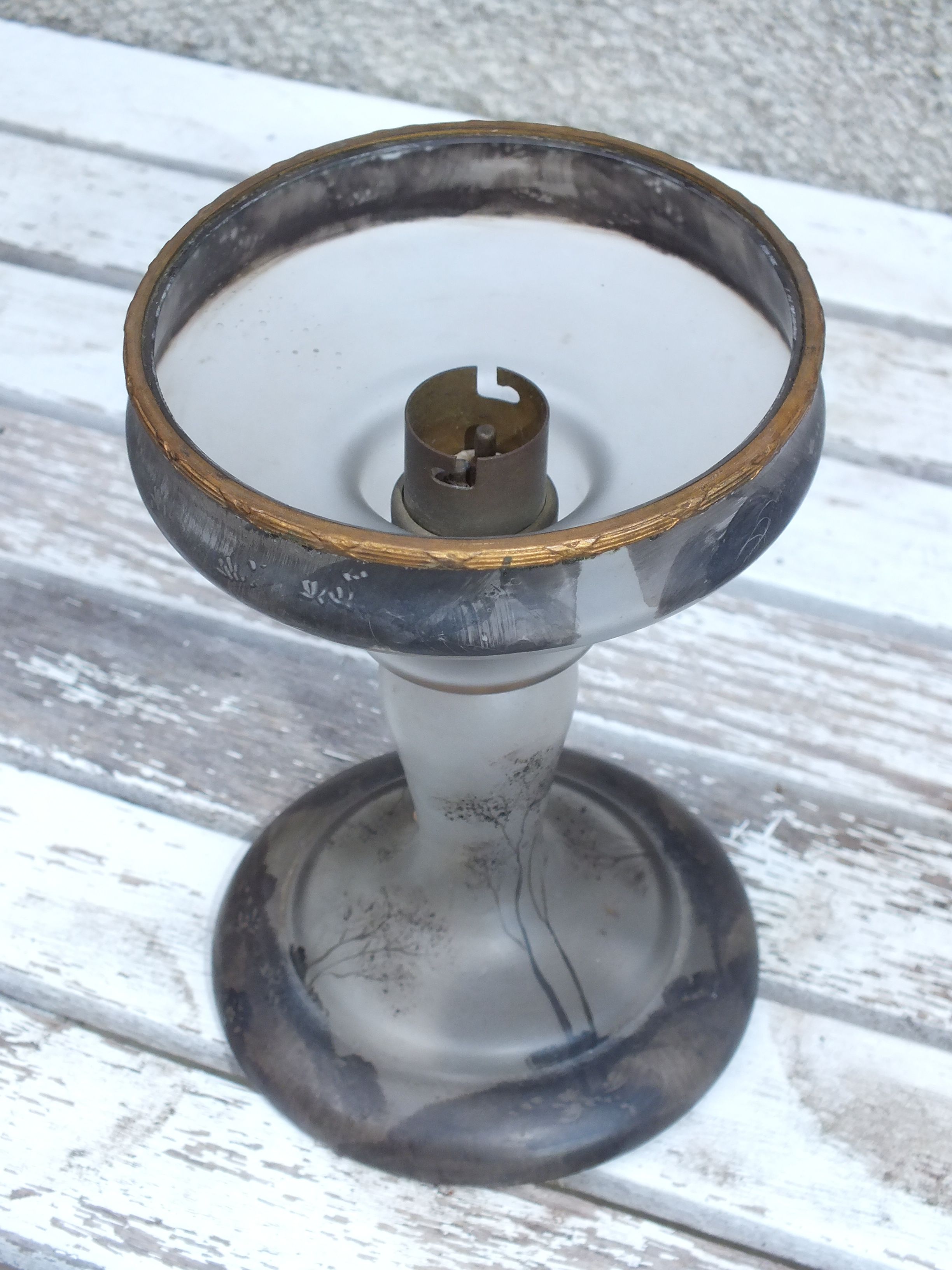 Art Deco lamp foot 20/30s painted glass