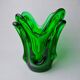 Seguso vase in green murano glass, Italy, 1960