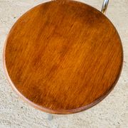 Vintage industrial metal and wood stool with adjustable swivel seat, 1960's