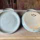 Two large Jean Austruy stoneware cups and saucers