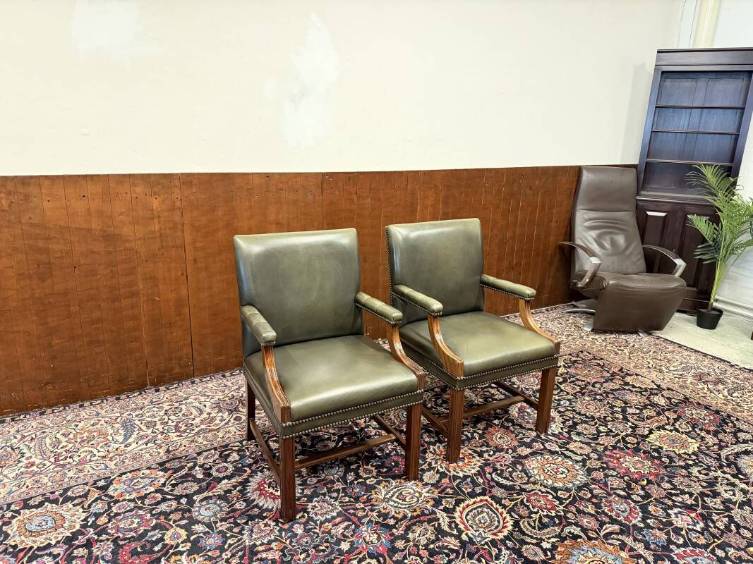 Set of Classic English Chesterfield Desk Chairs