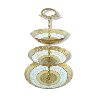 Brass and mother-of-pearl table centre display