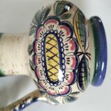 Pichet en faïence à décor floral, années 1950-1970