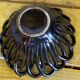 Small Basket - Iridescent Black Braided Ceramic Empty Pocket - 70's German