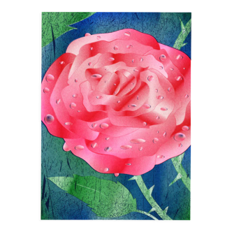 Illustration flower risography