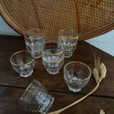 9 vintage gold rimmed glasses.
