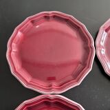 Service de 4 assiettes provençales bordeaux