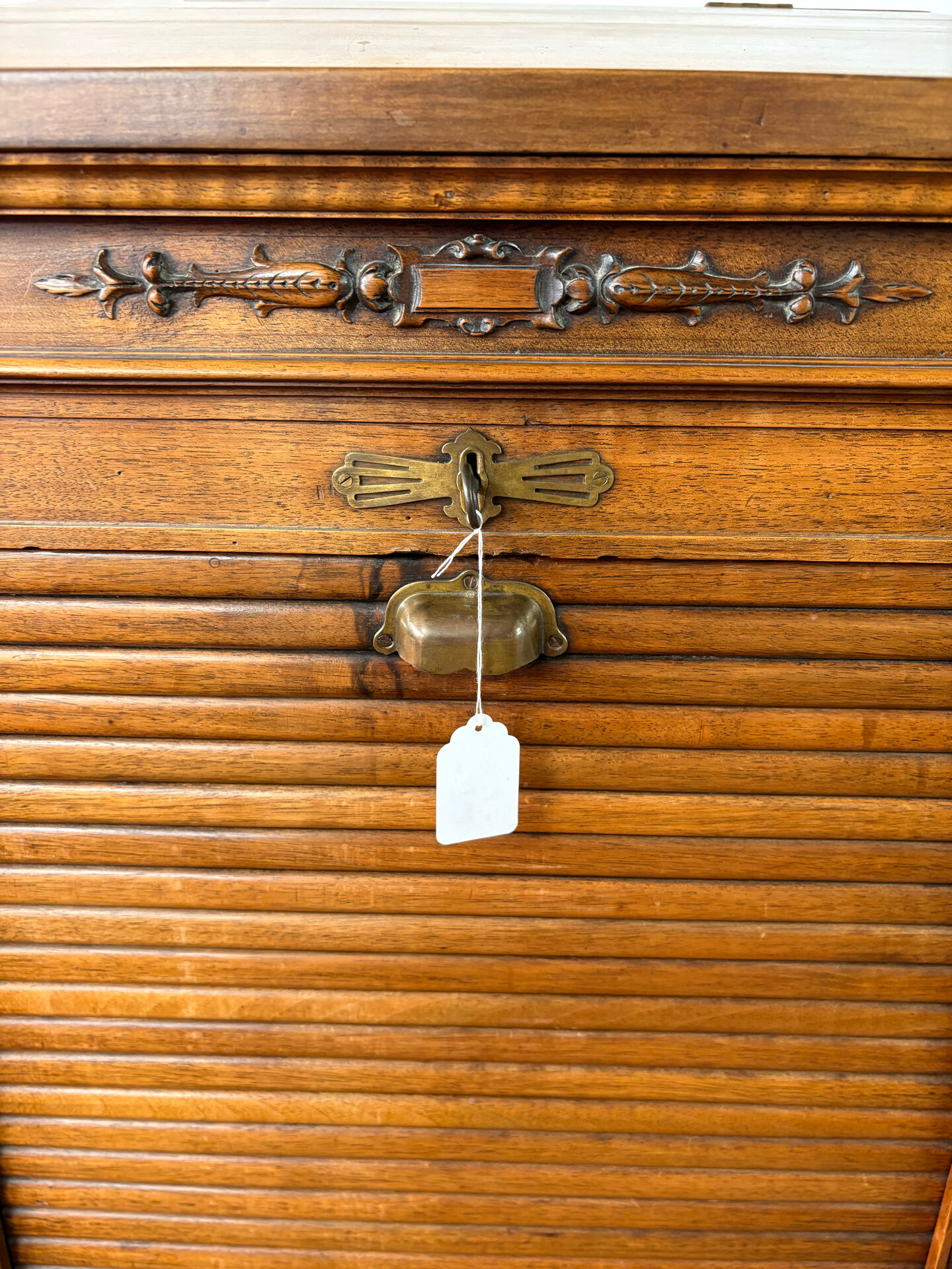 Filing cabinet with curtains