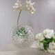 Vase rond en verre transparent bullé
