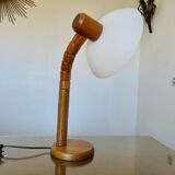 Scandinavian articulated lamp in pine and plastic 1970