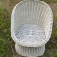 Child's armchair in white rattan, excellent condition, vintage.