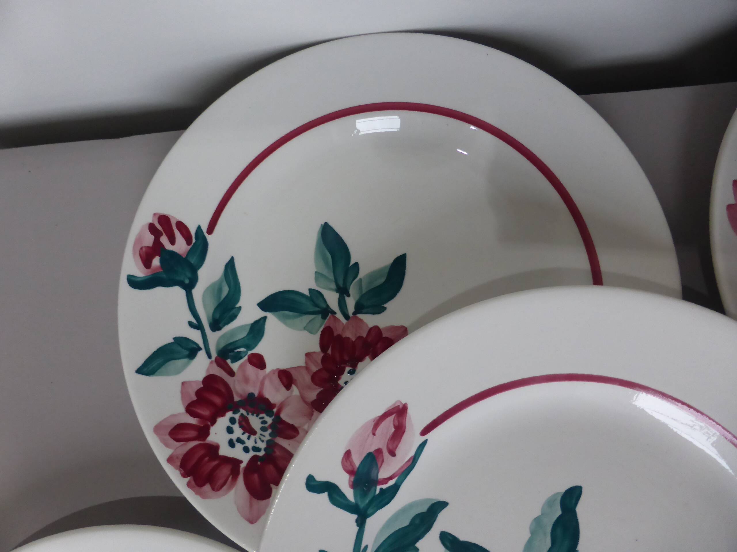 5 vintage dessert plates from Sarreguemines, Monceau model 231129.