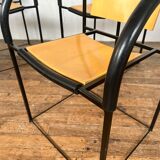 Series of 4 chairs minimalist 1980 design italy