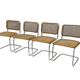 Set of 4 chairs model Cesca B32 designed by Marcel Breuer design