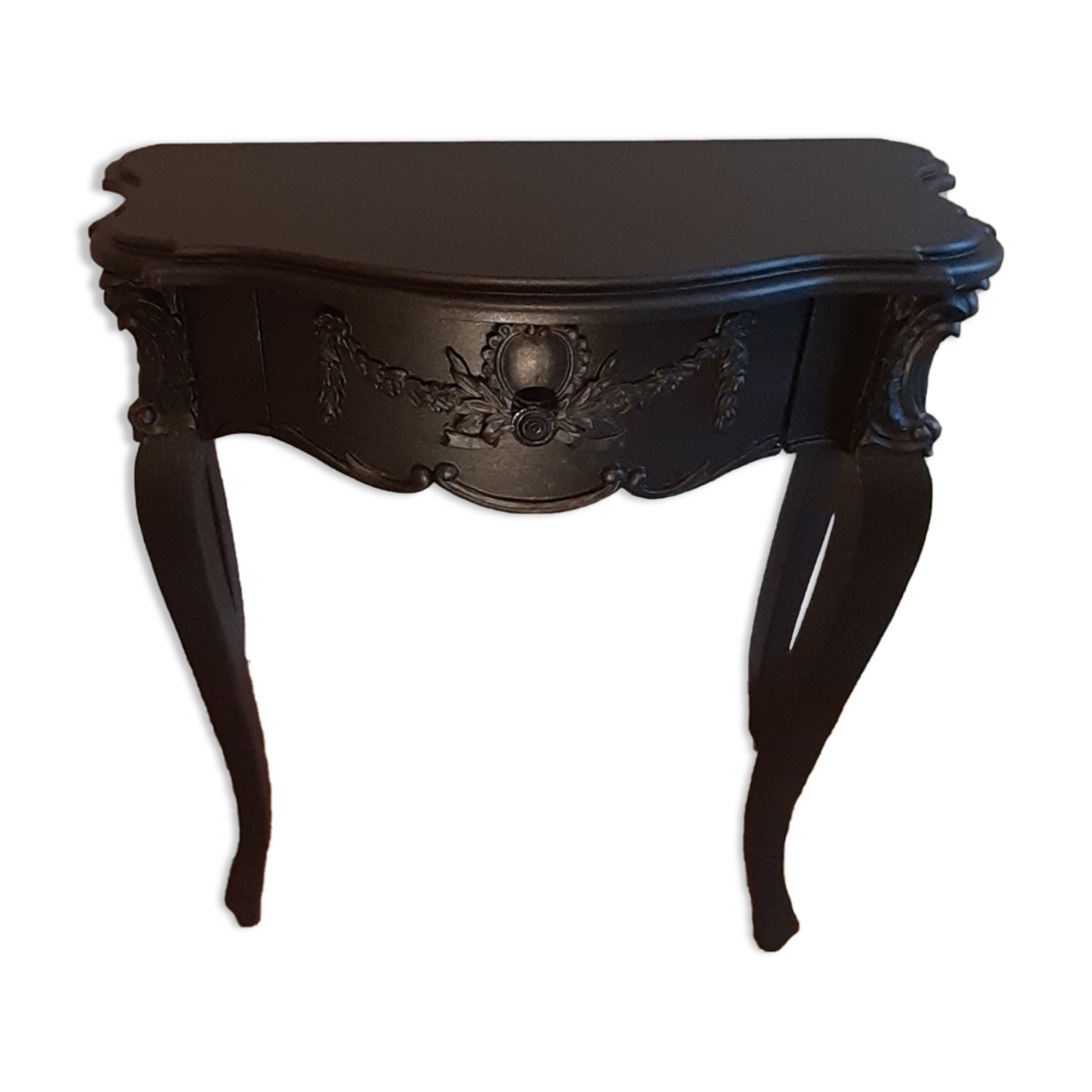 Baroque console black steel