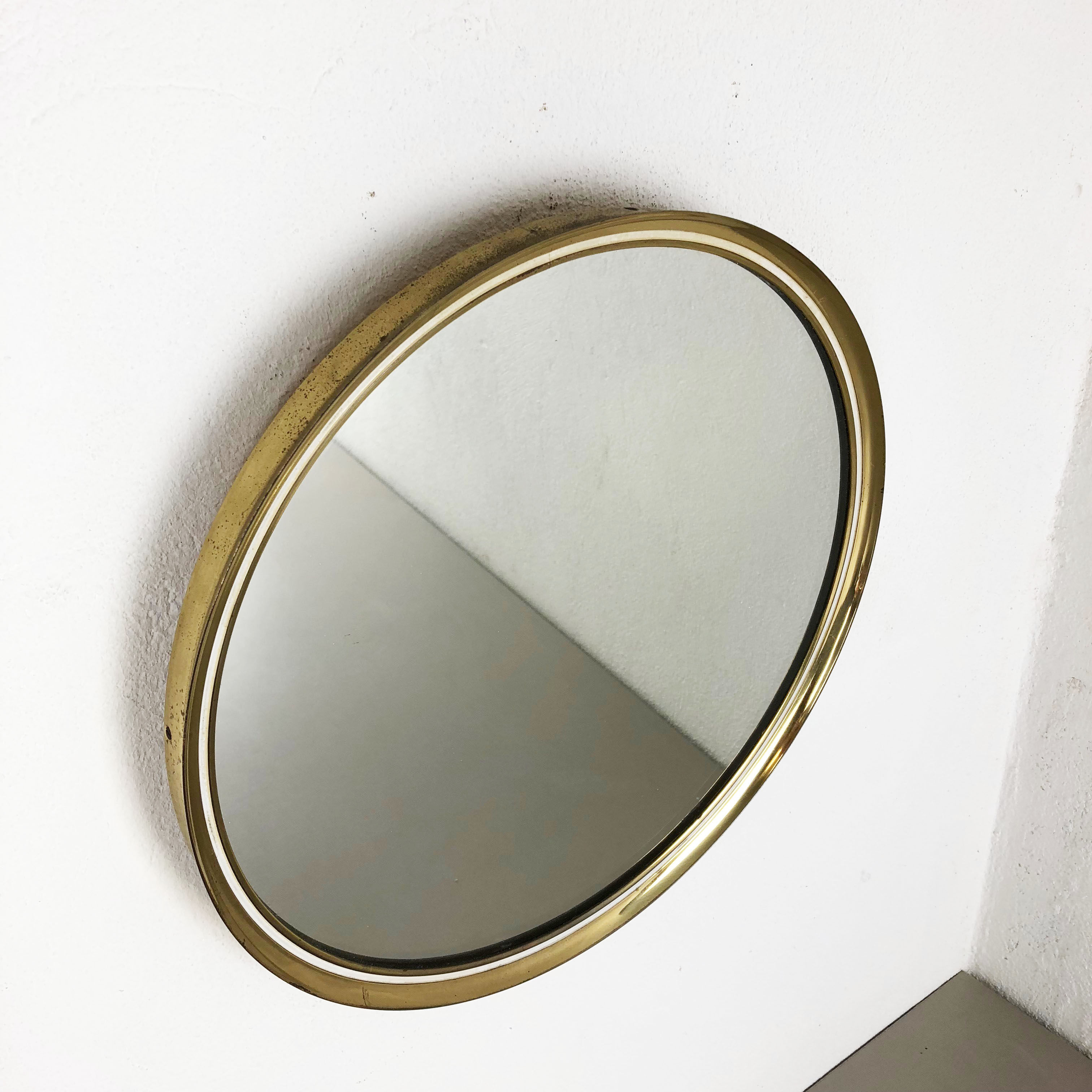 German modernist wall brass mirror Vereinigte Werkstätten München 1950s