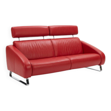Canapé Steiner en cuir rouge
