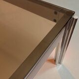 Aluminium coffee table with smoked glass by Georges Ciancimino, 1970.