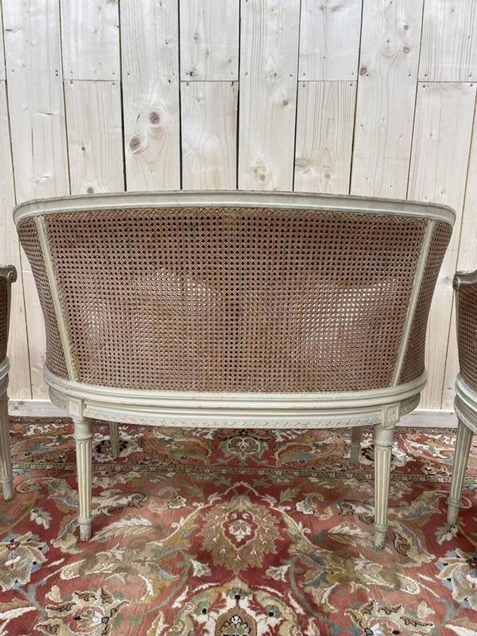Salon de style Louis XVI en cannage 1900