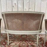 Salon de style Louis XVI en cannage 1900