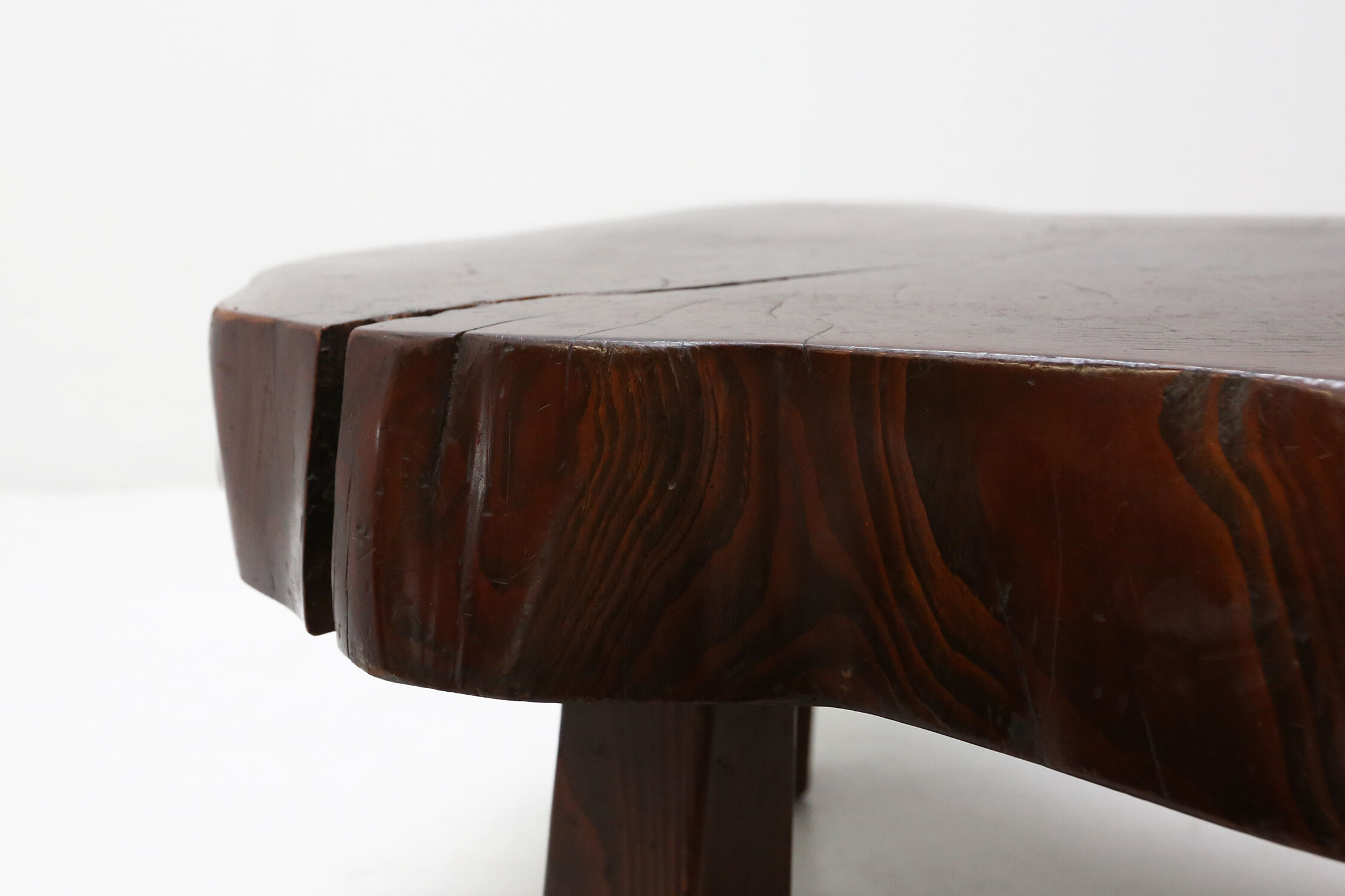 Solid tree trunk coffee table ca.1950