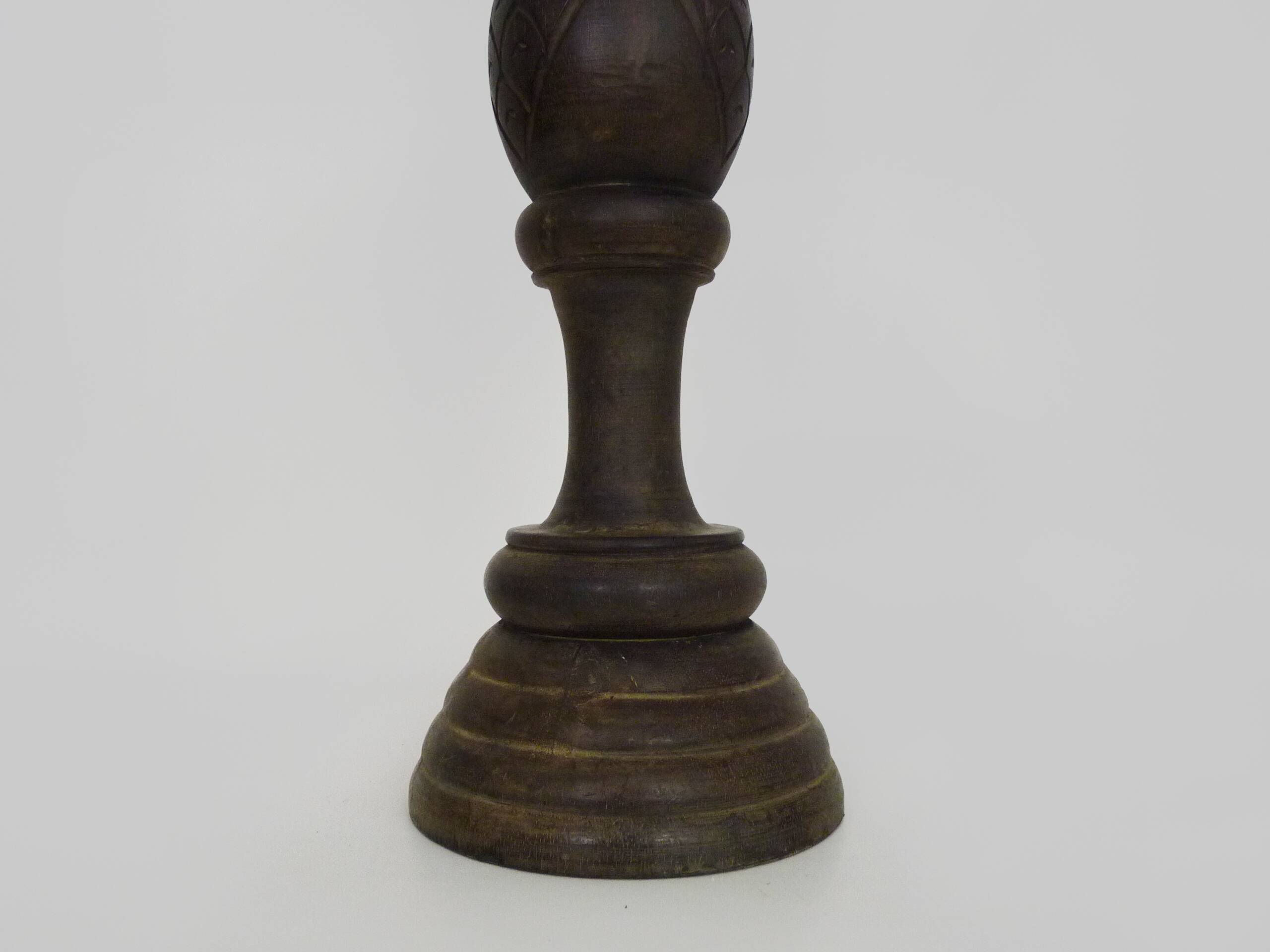 Carved and engraved wooden stool. 1960s 70s.