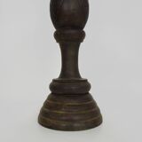 Carved and engraved wooden stool. 1960s 70s.