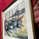 Watercolour Le Croisic port with boats
