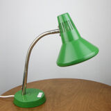 Adjustable Desk Lamp in Green Painted Metal and Chrome-Plated Spiral Arm from TEP, 1970s