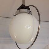 Art Deco aluminium and globe ceiling light