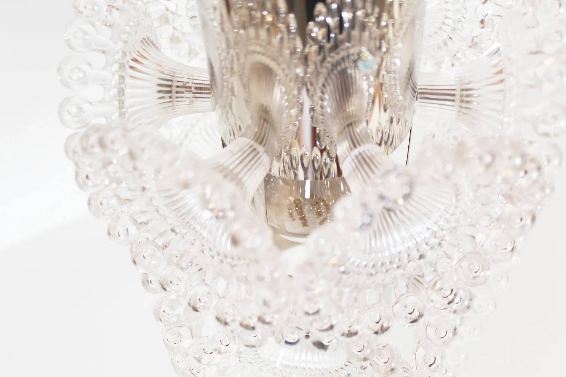 1970s chrome pendant lamp by Solken Leuchten - 3 available