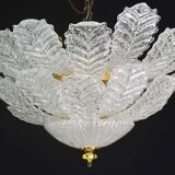 Florence, large size Murano clear transparent vintage glass ceiling light