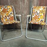 Pair of vintage folding camping chairs