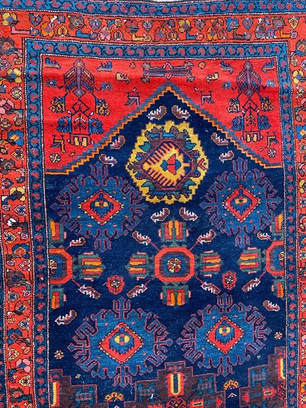 Carpet old Persian Malayer corridor 109x525 cm