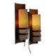 Simple mid-century wall light in metal, wooden and copper base, 1960s, Germany.