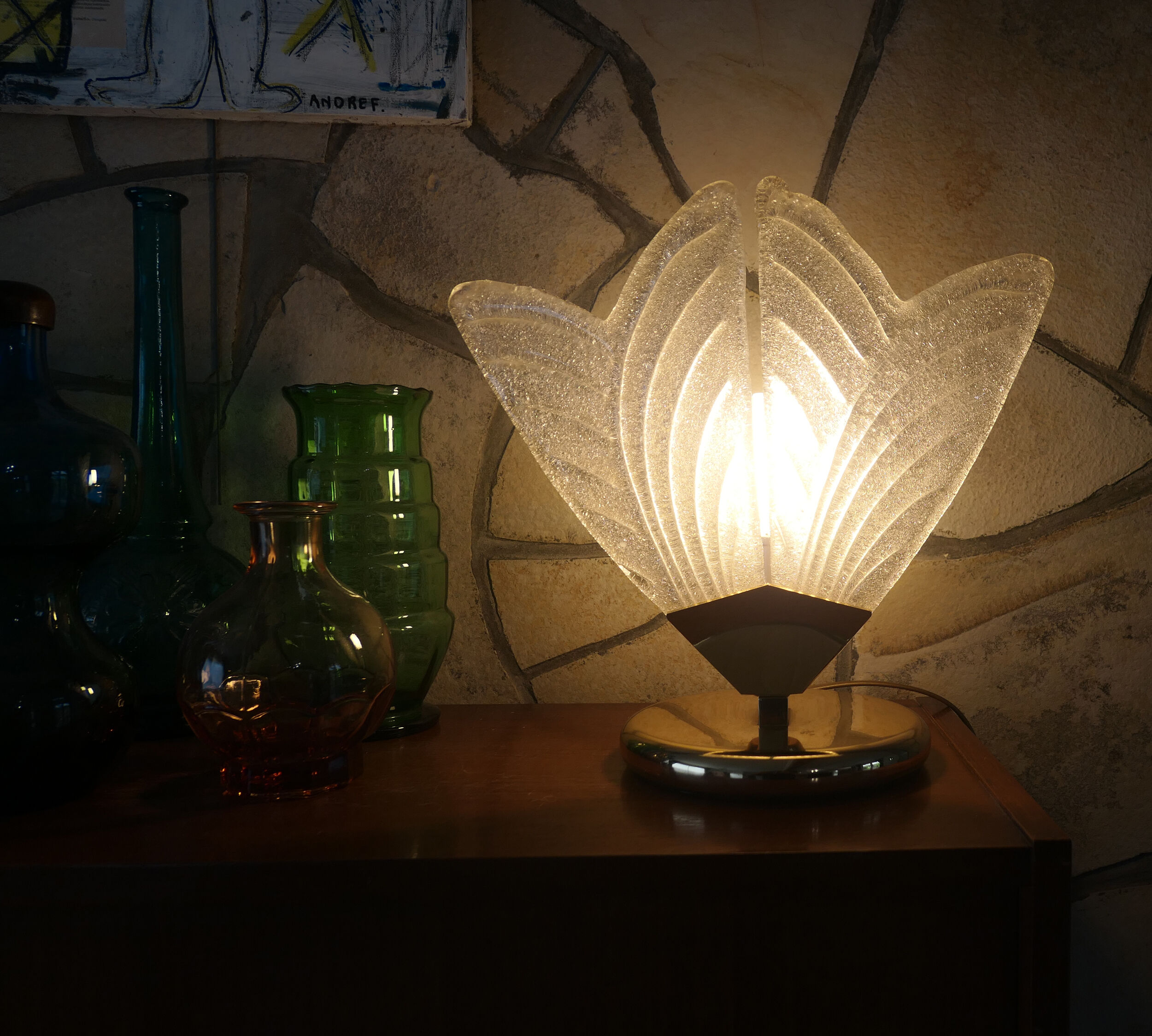 Lamp Sorrento Italy Murano Hollywood Regency 1980