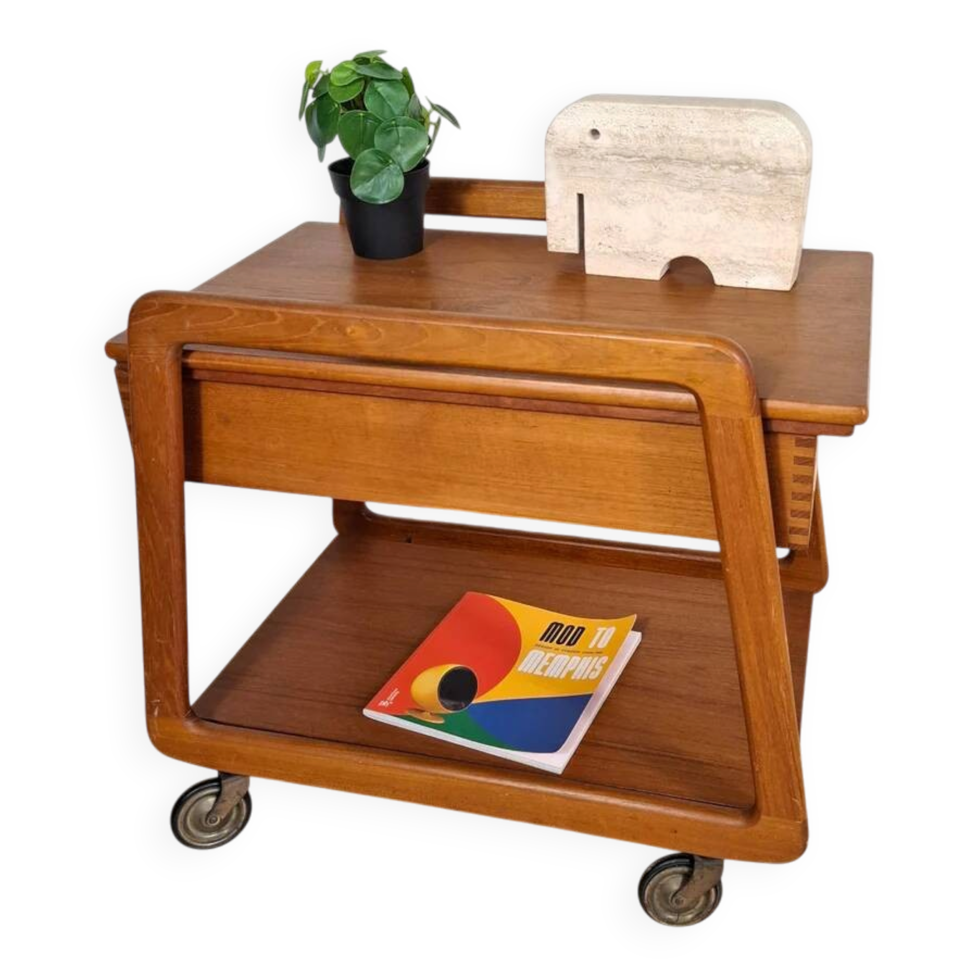 Mid-century modern teak bar trolley, 1960s