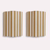 Paire Appliques tissu rayures jaune