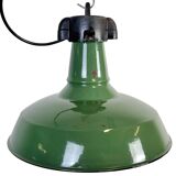 Industrial Green Enamel Factory Pendant Lamp, 1960s