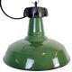 Lampe à suspension industrielle en émail vert, années 1960