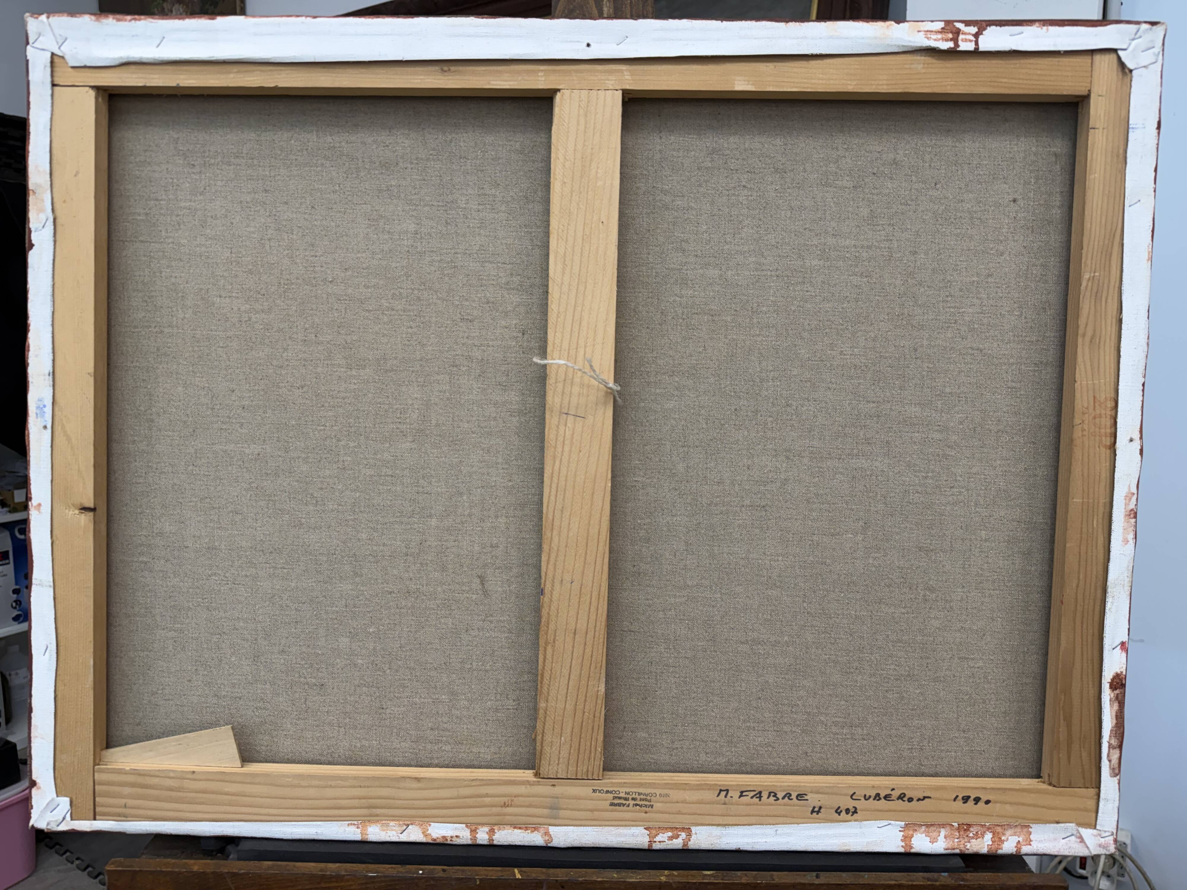 Abstract landscape tableau from Provence – Luberon – oil on canvas signed Miche