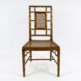 Pair of faux bamboo dining chairs, 1970s