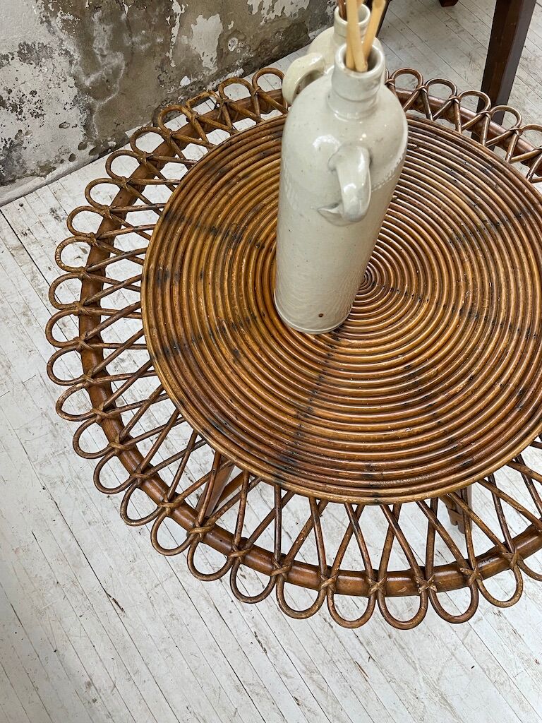 Rattan “sun” coffee table