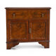 Antique walnut burl commode – 1 drawer and 2 doors