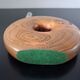 Turned wooden donut soliflore vase