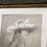 Framed drawing "Elegant", signed Mario de Goyon