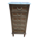 Chiffonier ou semainier style Louis XVI, 6 tiroirs et marbre blanc